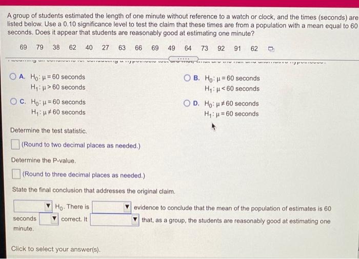 Solved A Group Of Students Estimated The Length Of One Chegg