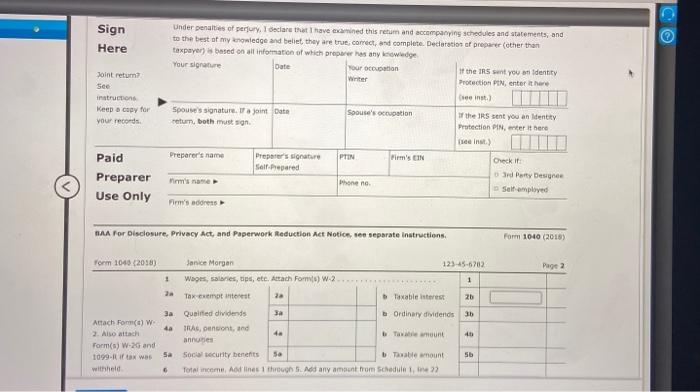 Solved Instructions Note: This Problem Is For The 2018 Tax | Chegg.com