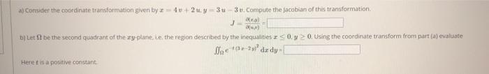 Solved al Consider the coordinate transformation given byr = | Chegg.com