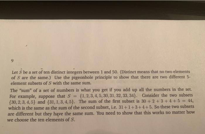 Solved 9 Let S be a set of ten distinct integers between 1 | Chegg.com
