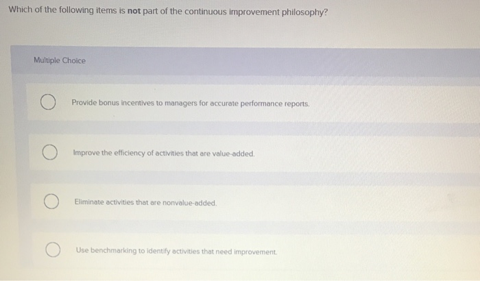 Solved Which Of The Following Items Is Not Part Of The | Chegg.com