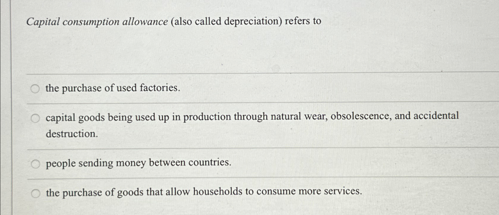 Solved Capital consumption allowance (also called | Chegg.com