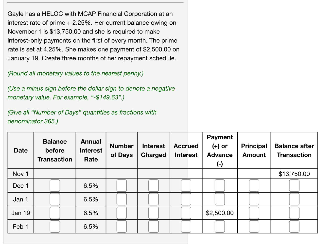 Solved Gayle has a HELOC with MCAP Financial Corporation at | Chegg.com
