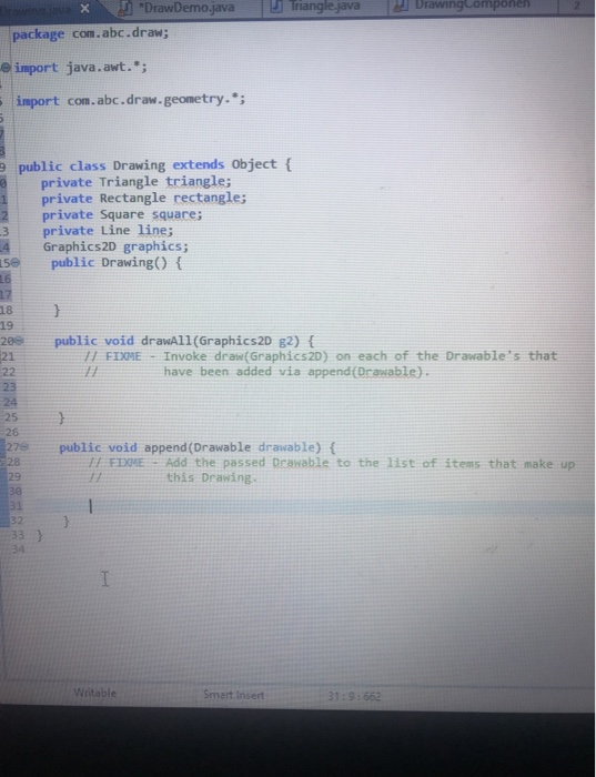 Triangle.java Drawing Componen х