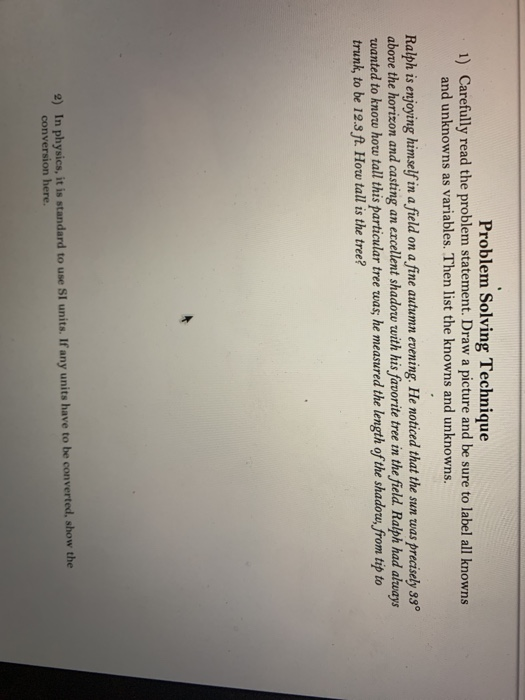 Solved Problem Solving Technique 1) Carefully read the | Chegg.com