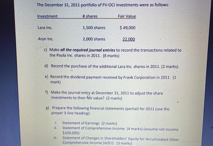 Solved Problem 2 Fair Value Through Other Comprehensive