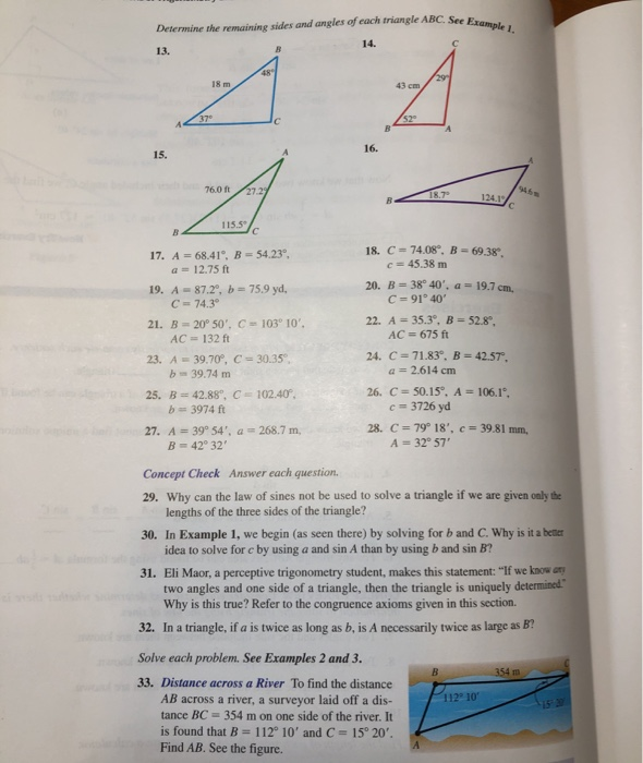 Solved hw help , (will up vote), oblique triangles & the | Chegg.com