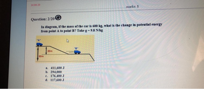 Solved 14 04 Marks 1 Question 2 In Diagram If Th Chegg Com