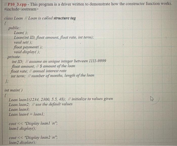 Solved // P10_3.cpp - This program is a driver written to | Chegg.com
