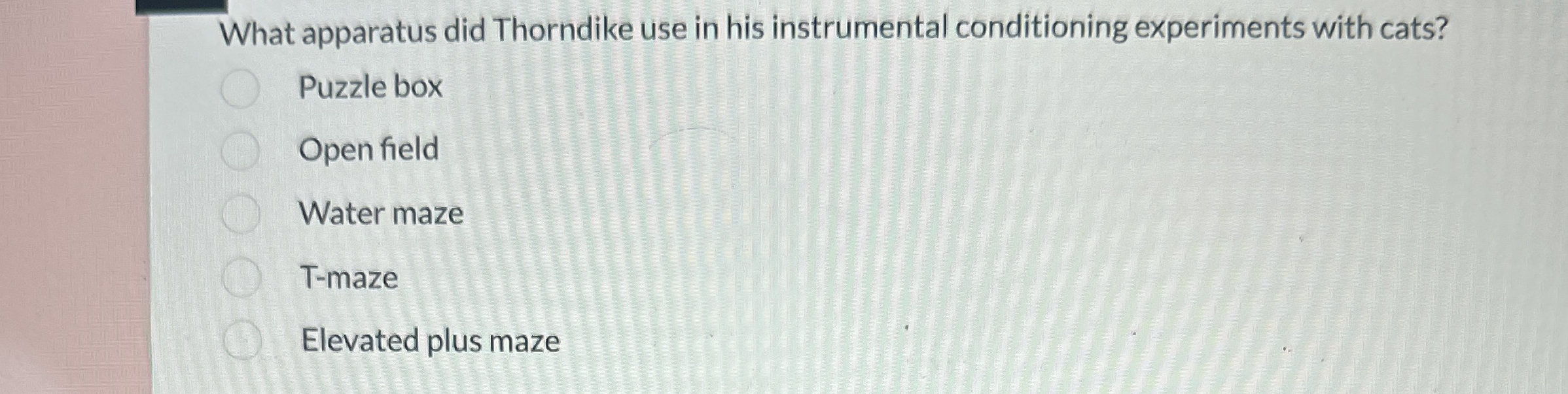 Solved What apparatus did Thorndike use in his instrumental