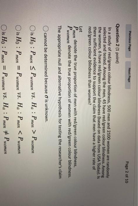 Solved Previous Page Next Page Page 2 of 10 Question 2 (1 | Chegg.com