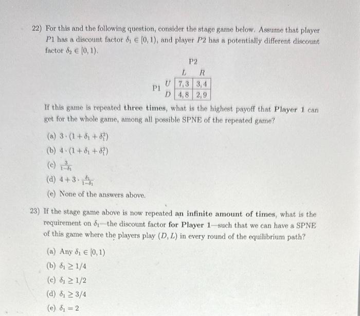 Solved 22) For this and the following question, consider the | Chegg.com