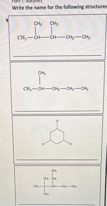 Solved Write the name for the following structures | Chegg.com