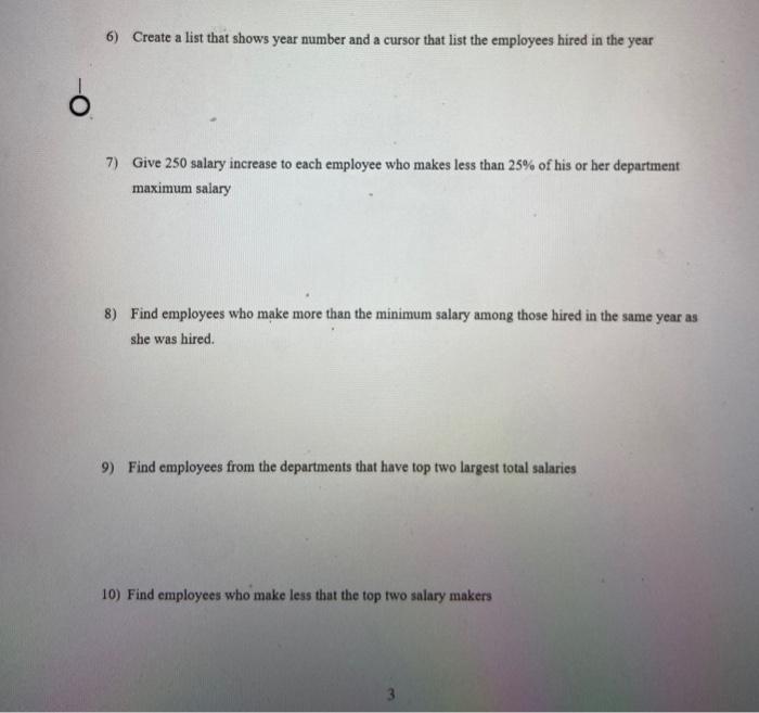 Solved Write an SQL statement for each of the following | Chegg.com
