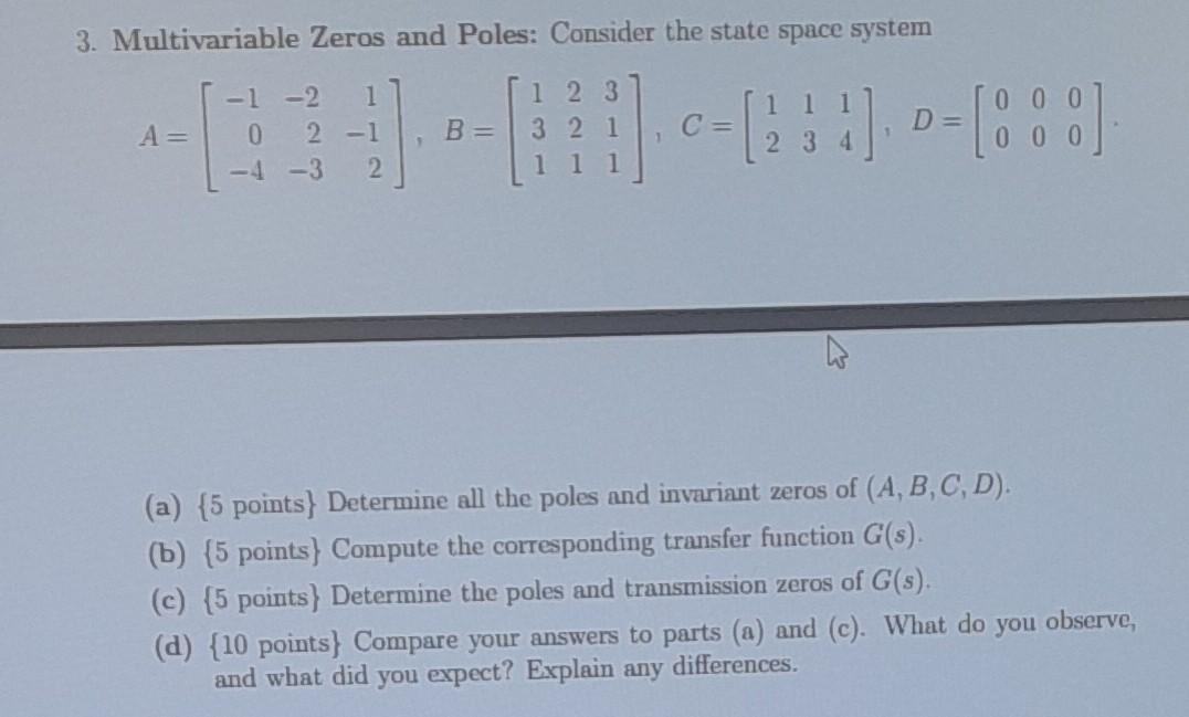 Solved poles and zeros transfer function poles and | Chegg.com