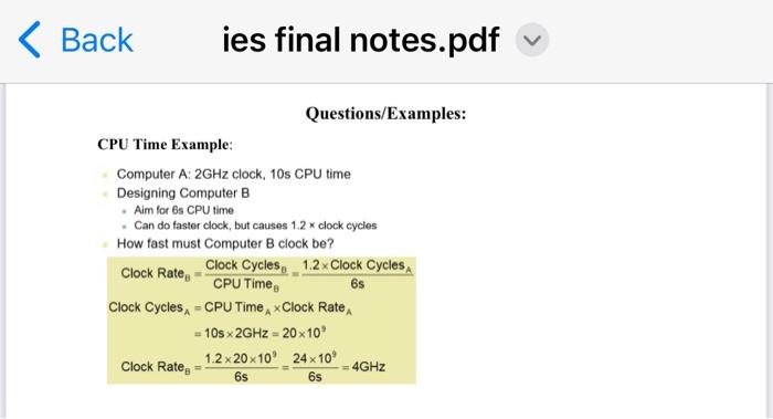 ies final notes.pdf Questions/Examples: CPU Time | Chegg.com