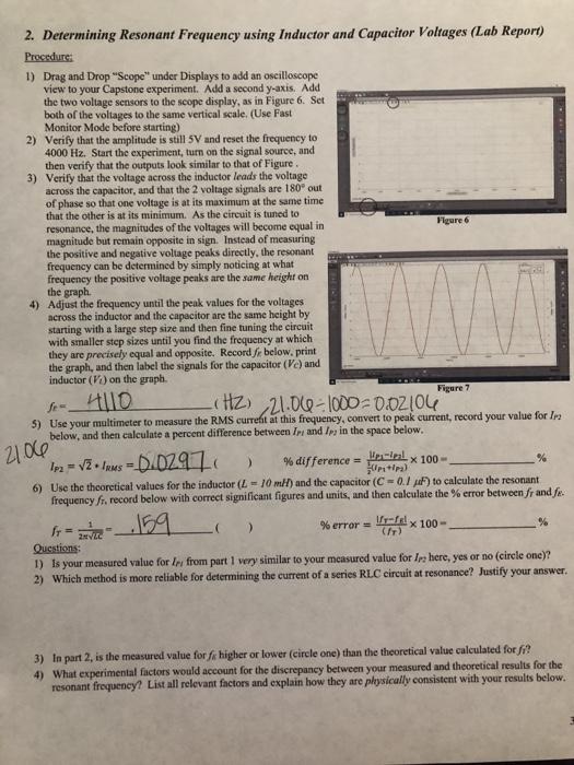 Solved 2. Determining Resonant Frequency using Inductor and | Chegg.com