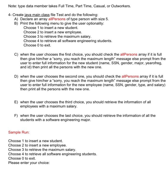 Solved In Lab Q1) Write a java program with the following | Chegg.com