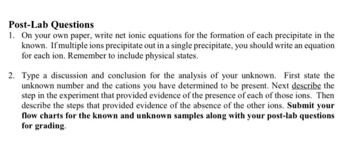Solved Post-Lab Questions 1. On your own paper, write net | Chegg.com