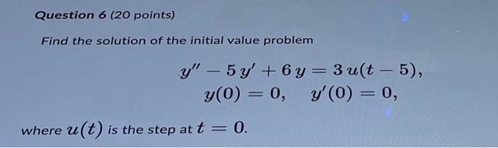 Solved Find the solution of the initial value problem | Chegg.com