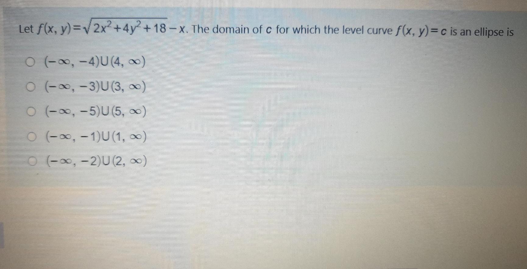 Solved Let F X Y V 2x 4y2 18 X The Domain Of C For Chegg Com