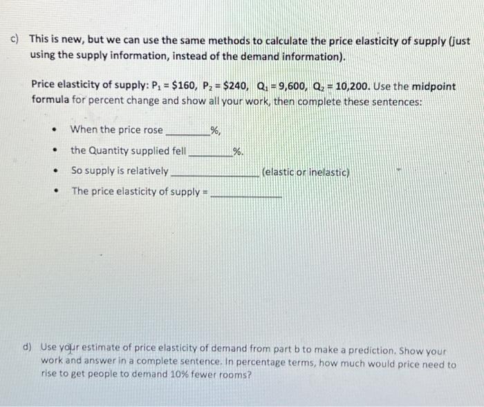 Solved B) Graph The Supply And Demand Curves, Label | Chegg.com