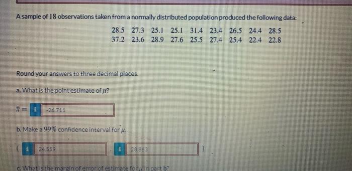 Solved A sample of 18 observations taken from a normally | Chegg.com