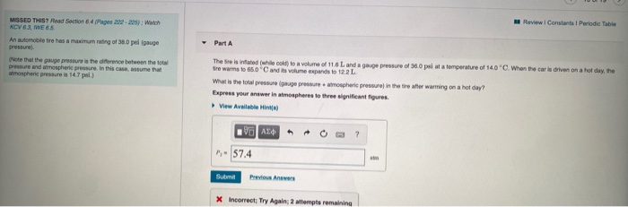 Solved Review Constants Periodic Table Part A The ideal gas | Chegg.com