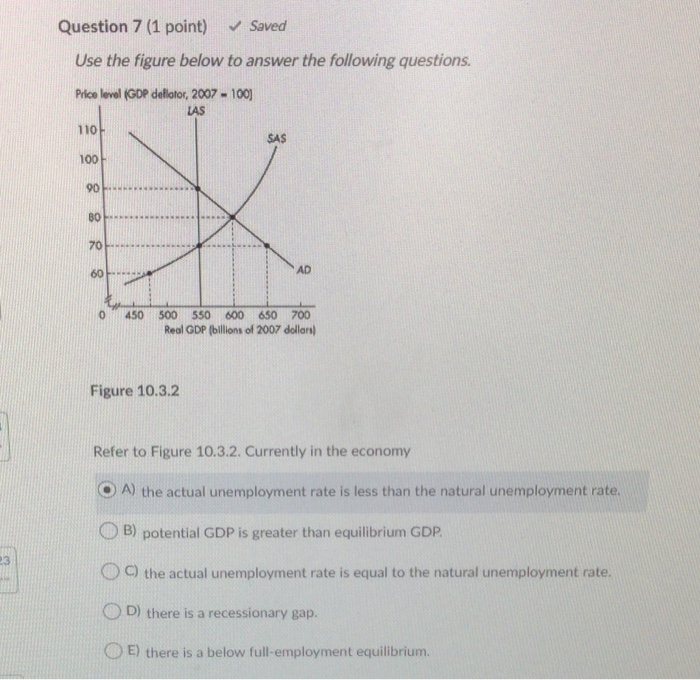 Solved Question 7 (1 point) Saved Use the figure below to | Chegg.com