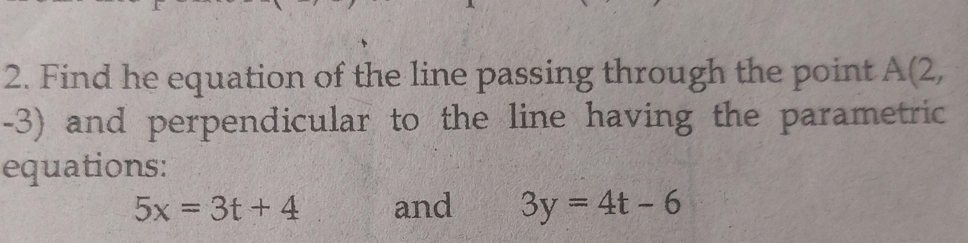 Solved Find the equation of the line passing through the | Chegg.com