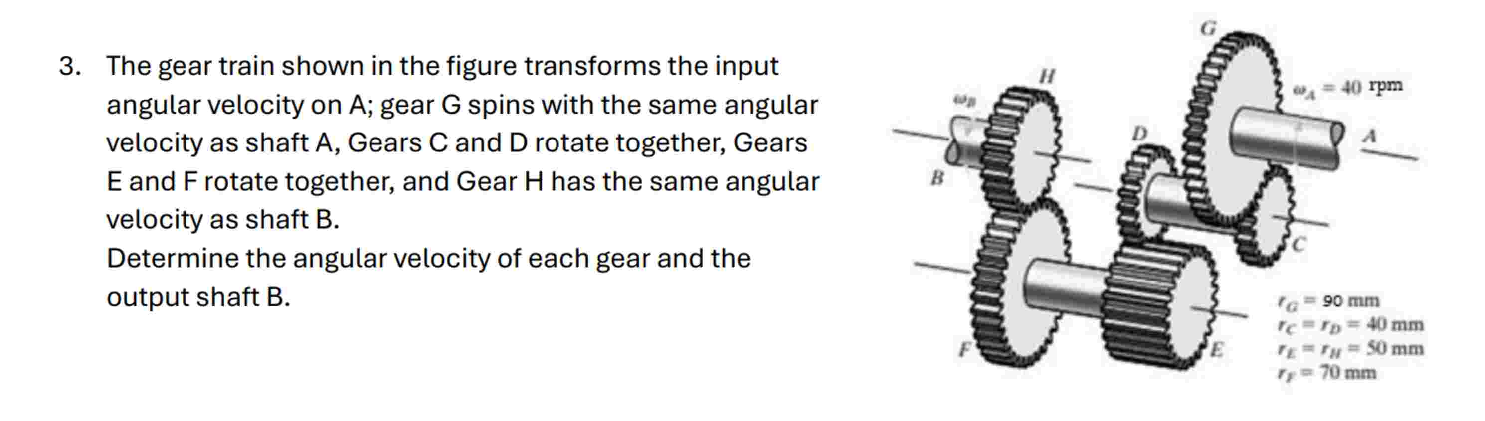 Solved 3. ﻿The gear train shown in the figure transforms the | Chegg.com