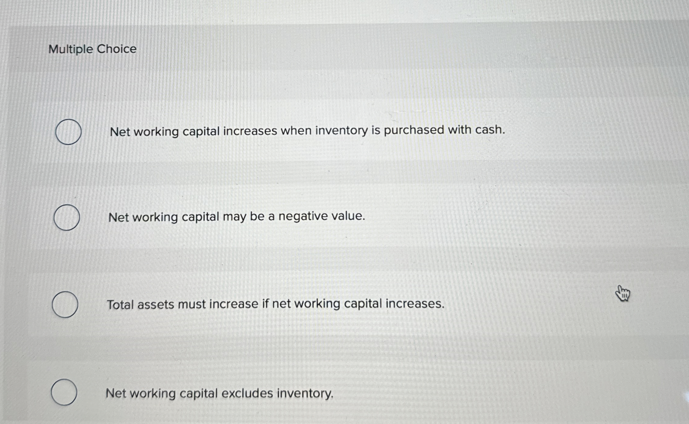 Solved Multiple working capital increases when