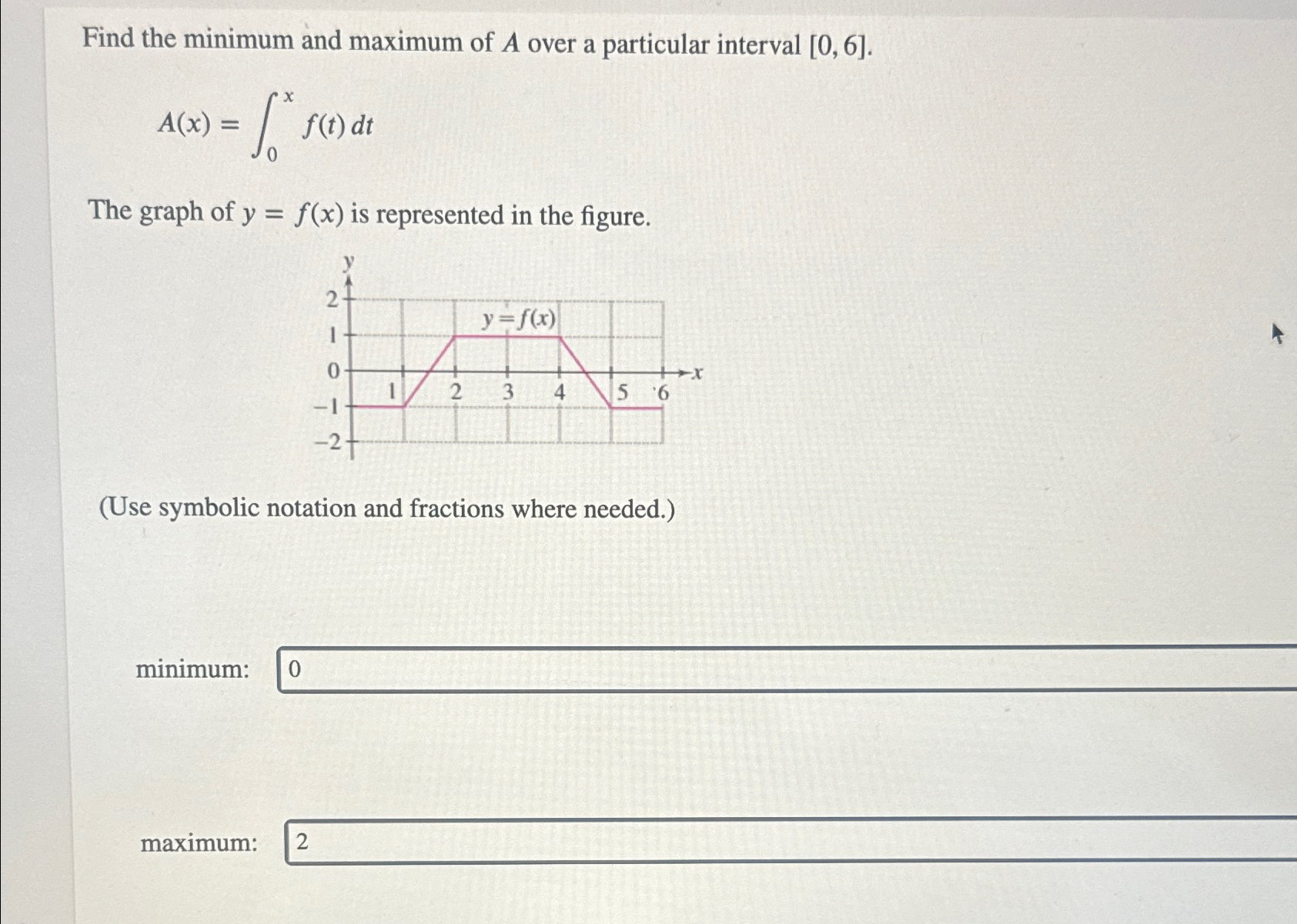 Solved Find the minimum and maximum of A over a particular | Chegg.com