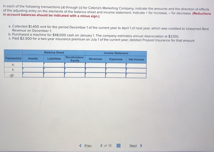 Solved In each of the following transactions (a) through (c) | Chegg.com