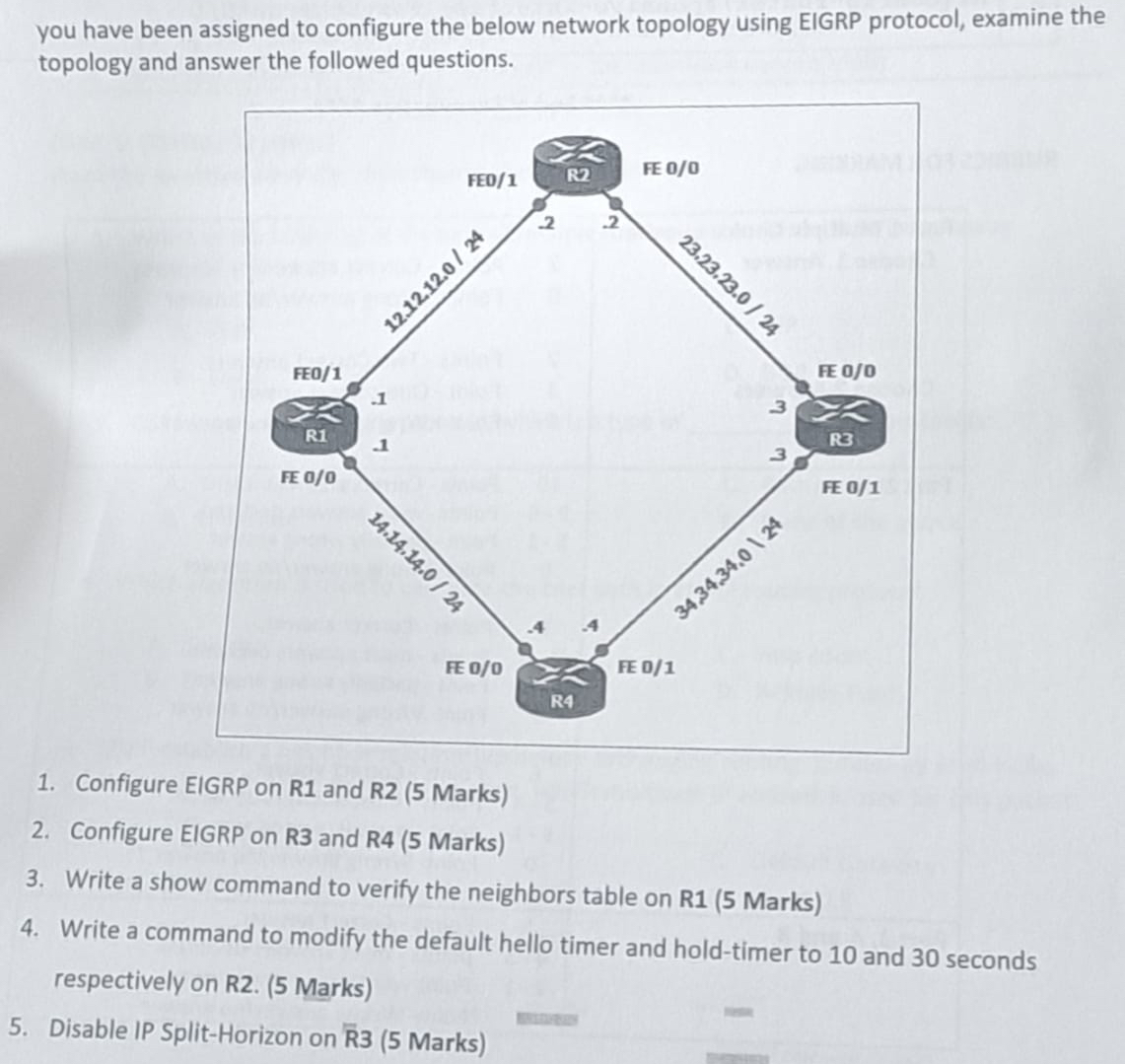 Solved you have been assigned to configure the below network | Chegg.com