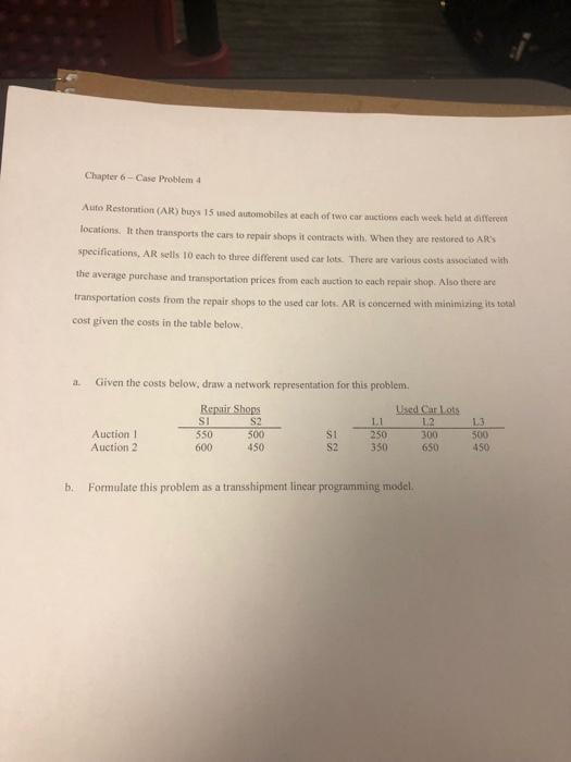 Solved Chapter 6 Case Problem 4 Auto Restoration (AR) buys