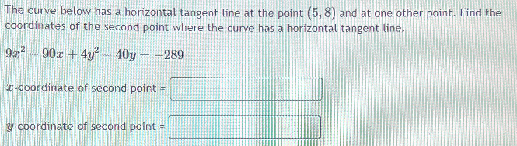 Solved The curve below has a horizontal tangent line at the | Chegg.com