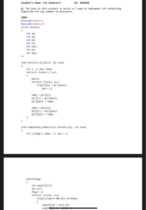 Solved Q: The task in this project is write a C code to | Chegg.com