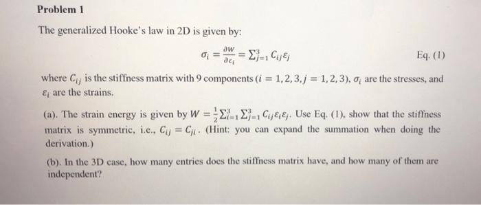 Solved The generalized Hooke's law in 2D is given by: | Chegg.com