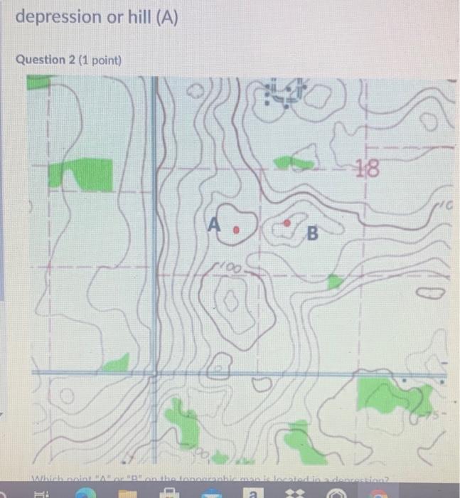 Solved depression or hill (A) Question 2 (1 point) 18 B AL | Chegg.com