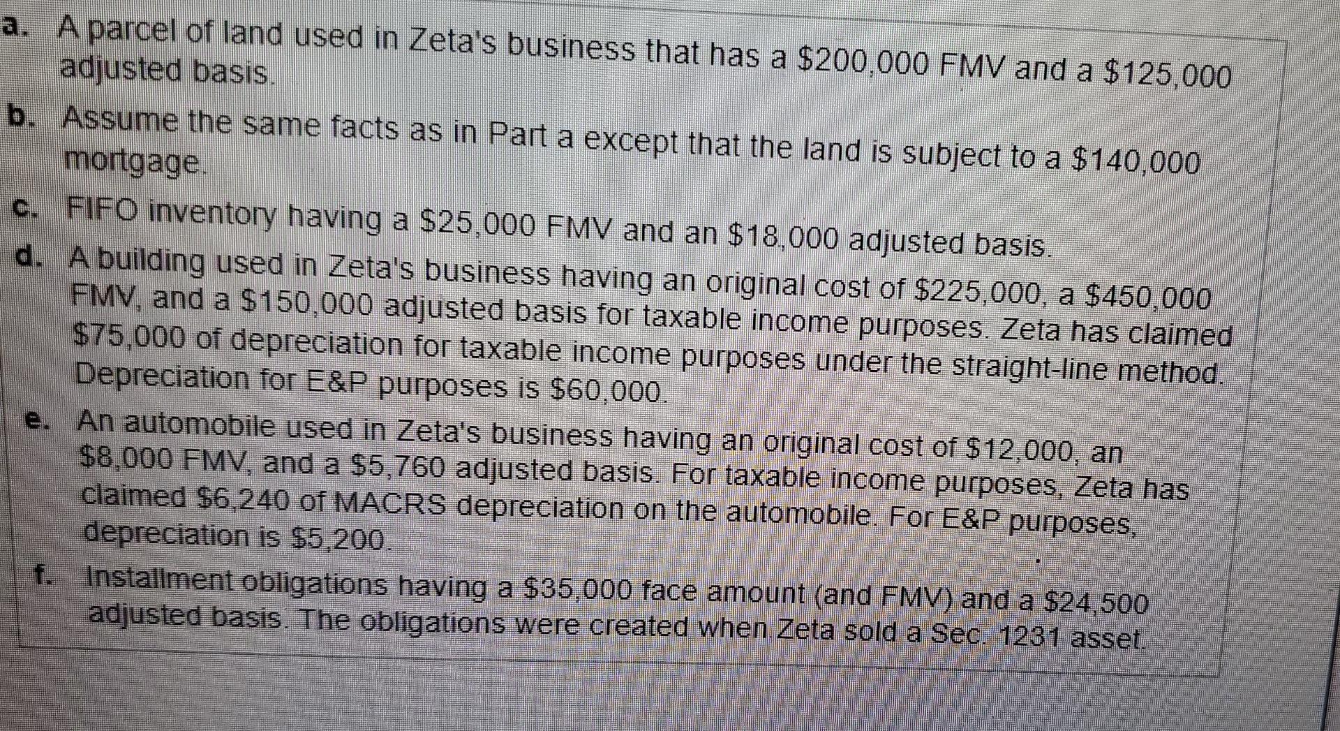 Solved During the current year, Zeta Corporation distributes