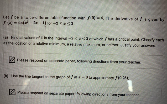 Solved Let F Be A Twice Differentiable Function With F0 1220