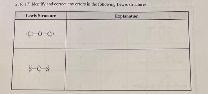 Solved 2. (6.17) Identify and correct any errors in the | Chegg.com