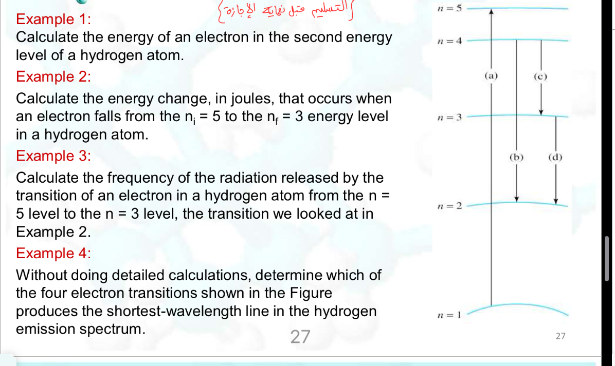 Solved Example 1:Calculate the energy of an electron in the | Chegg.com