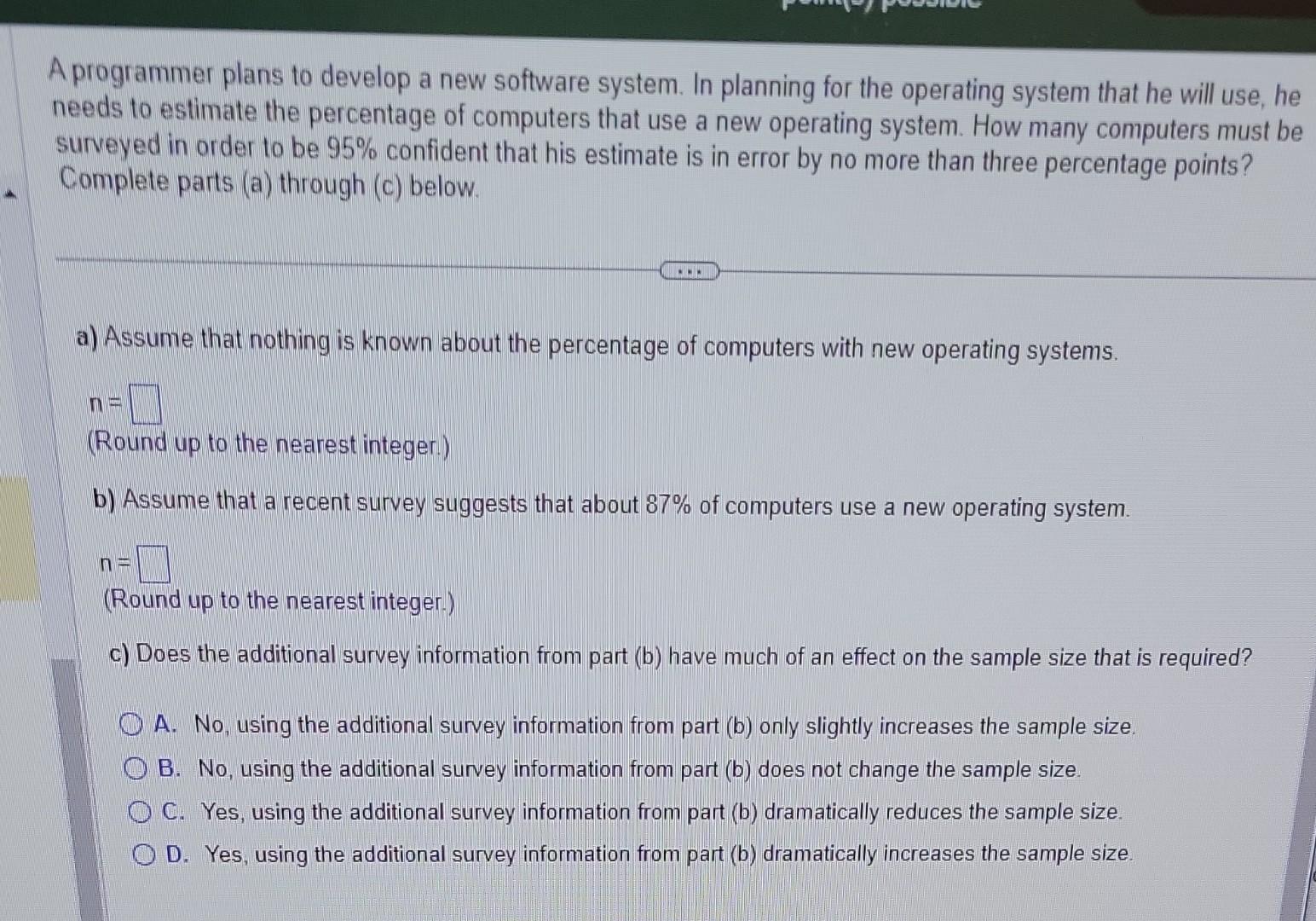 Solved A programmer plans to develop a new software system. | Chegg.com