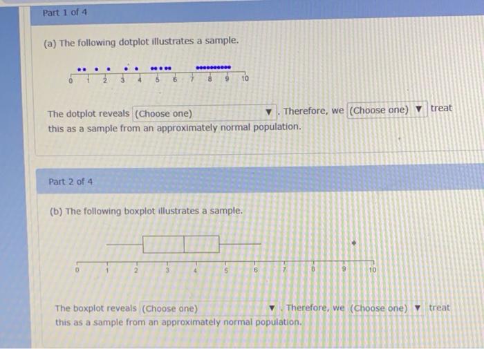 Part 1 of 4 (a) The following dotplot illustrates a | Chegg.com