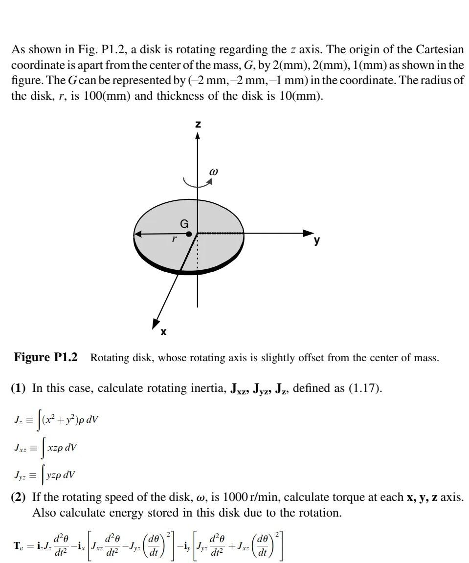 Solved As shown in Fig. P1.2, a disk is rotating regarding | Chegg.com