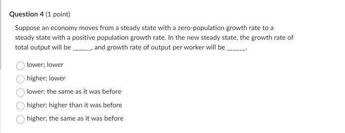 Solved Suppose an economy moves from a steady state with a | Chegg.com