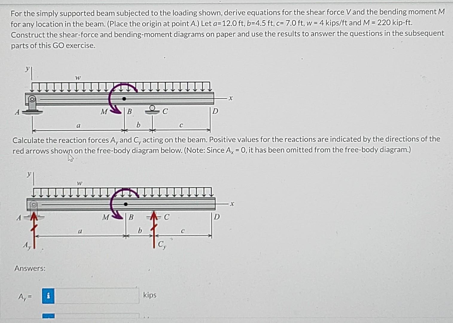 Solved For the simply supported beam subjected to the | Chegg.com
