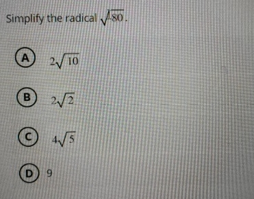 80 Simplified Solved Simplify the radical -802.21022224529 | Chegg.com